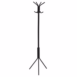 Porte-manteaux ARIST portant pour vêtements sur pied hauteur 174 cm avec 8 crochets meuble dentrée en métal laqué noir