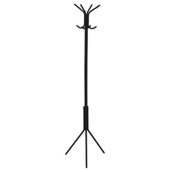 Porte-manteaux ARIST portant pour vêtements sur pied hauteur 174 cm avec 8 crochets meuble dentrée en métal laqué noir