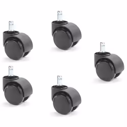 Lot de 5 roulettes pour sols durs 11 mm/50 mm