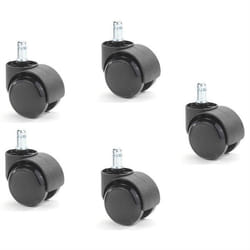 Lot de 5 roulettes pour sols durs 11 mm/50 mm