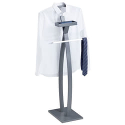 Valet de chambre ROBIN valet de nuit porte vêtements structure en bois laqué gris