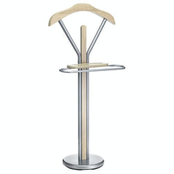 Valet de chambre FABIO chevalet de nuit portant pour vêtements structure en métal laqué et finition en MDF chêne sonoma