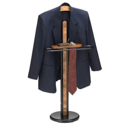 Valet de chambre FABIO chevalet de nuit portant pour vêtements structure en métal laqué et finition en MDF effet vieux bois