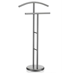 Valet de chambre LAURENZ valet de nuit porte vêtements en métal laqué gris