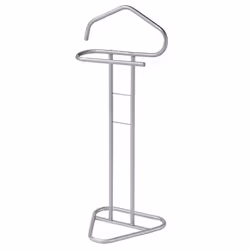 Valet de chambre et de nuit CAMILO - IDIMEX - Métal laqué gris clair - Support pantalon et veste