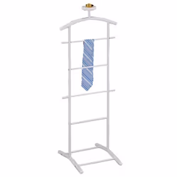 Valet de chambre ATRIX chevalet de nuit portant pour vêtements struture en métal laqué blanc