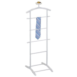 Valet de chambre ATRIX chevalet de nuit portant pour vêtements struture en métal laqué blanc