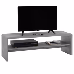 Table basse NOELLE table de salon rectangulaire ou meuble TV de 120 cm avec 1 étagère de rangement en mélaminé décor béton