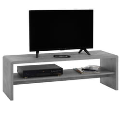 Table basse NOELLE table de salon rectangulaire ou meuble TV de 120 cm avec 1 étagère de rangement en mélaminé décor béton