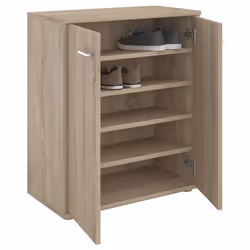 Meuble à chaussures OLYMPE commode meuble de rangement avec 2 portes en mélaminé décor chêne sonoma