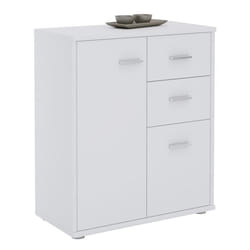 Buffet salle à manger REMY L 60 cm blanc avec 2 portes et 2 tiroirs bahut bas meuble de rangement style moderne