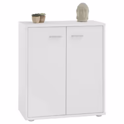 Buffet salle à manger FIRMIN L 60 cm blanc avec 2 portes bahut bas meuble de rangement style moderne