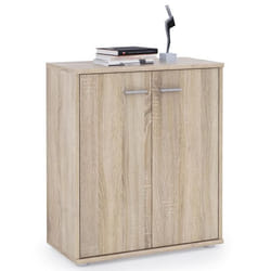 Buffet salle à manger FIRMIN L 60 cm coloris chêne sonoma avec 2 portes bahut bas meuble de rangement style moderne