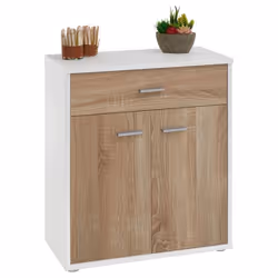 Buffet salle à manger MONACO L 60 cm coloris blanc et chêne sonoma avec 1 tirroir et 2 portes
