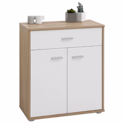 Buffet salle à manger MONACO L 60 cm coloris chêne sonoma et blanc avec 1 tirroir et 2 portes