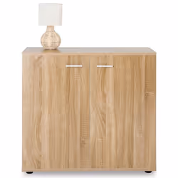 Buffet CHICAGO commode meuble de rangement en mélaminé décor chêne sonoma avec 2 portes