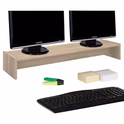 Support décran dordinateur SCREEN réhausseur pour deux moniteurs ou un grand écran longueur 100 cm en mélaminé chêne sonoma