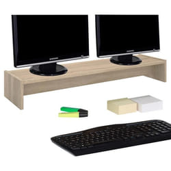 Support décran dordinateur SCREEN réhausseur pour deux moniteurs ou un grand écran longueur 100 cm en mélaminé chêne sonoma