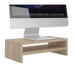 Support décran dordinateur DISPLAY réhausseur pour moniteur avec étagère intermédiaire longueur 42 cm en mélaminé chêne sonoma
