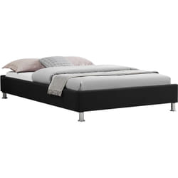 Lit futon simple NIZZA, 120 x 190 cm, avec sommier, revêtement en tissu noir