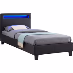 Description générale Le Lit LED Simple Luceno apporte une touche de modernité à votre chambre ou celle de votre enfant. Sa tê ...