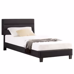 Lit 1 place FLORIDA 90x190 cm avec sommier lit simple pour enfant ou adulte hauteur réglable lit en tissu noir
