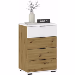La table de chevet Tarbes ... est parfaite pour ceux qui veulent une chambre bien rangé e et organisé e. Les 4 tiroirs de ran ...