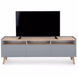 Le Meuble TV Skandi ... offre un espace de rangement confortable pour vos objets du quotidien grâ ce à ses trois tiroirs, tan ...