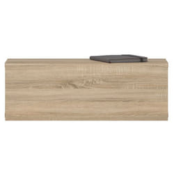Tiroir suspendu THALA table de nuit étagère murale avec 1 tiroir sans poignée revêtement mélaminé en bois coloris chêne sonoma
