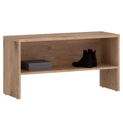 Banc de rangement à chaussures HERA avec étagère Rangement à chaussures pour entrée 90 x 49 x 36 cm Coloris chêne