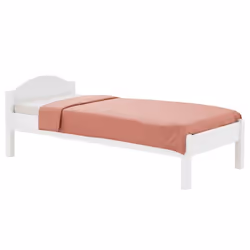 Lit simple 90x200 cm en bois massif blanc SORAJA lit 1 place pour enfant ou adulte
