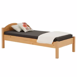 Lit simple 90x200 cm en bois massif SORAJA lit 1 place pour enfant ou adulte