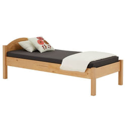 Lit simple 90x200 cm en bois massif SORAJA lit 1 place pour enfant ou adulte
