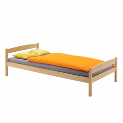 Lit simple lit enfant lit adulte cadre de lit 100 x 200 cm pin lasuré hêtre
