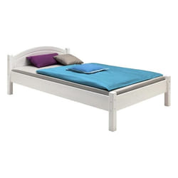 Lit en pin massif MARIE 90x200 cm lit simple pour enfant avec tête de lit lasuré blanc