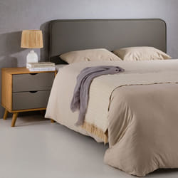 Tête de lit NAOFE 120 Rembourrée Fixation murale Design arrondi moderne Pour lit 120 cm ou moins Gris