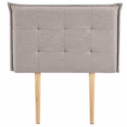 Tête de lit JALEYA 90 capitonnée En tissu rembourré Pieds en bois Design élégant Pour lits 90 cm Gris