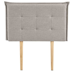 Tête de lit JALEYA 90 capitonnée En tissu rembourré Pieds en bois Design élégant Pour lits 90 cm Gris