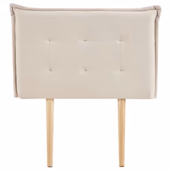 Tête de lit JALEYA 90 capitonnée En tissu rembourré Pieds en bois Design élégant Pour lits 90 cm Écru