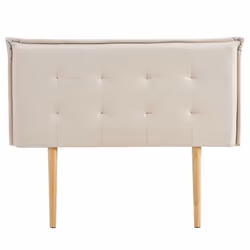 Tête de lit EBEYA 120 capitonnée En tissu rembourré Pieds en bois Design élégant Pour lits 120 cm Écru