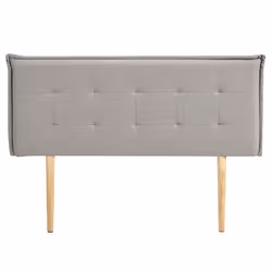 Tête de lit TIMOTHÉ 140 capitonnée En tissu rembourré Pieds en bois Design élégant Pour lits 140 cm Gris