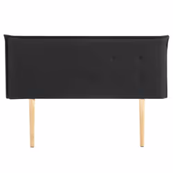 Tête de lit TIMOTHÉ 140 capitonnée En tissu rembourré Pieds en bois Design élégant Pour lits 140 cm Noir
