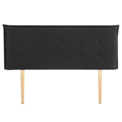 Tête de lit TIMOTHÉ 140 capitonnée En tissu rembourré Pieds en bois Design élégant Pour lits 140 cm Noir