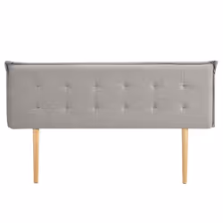 Tête de lit ZELOX 160 capitonnée En tissu rembourré Pieds en bois Design élégant Pour lits 160 cm Gris