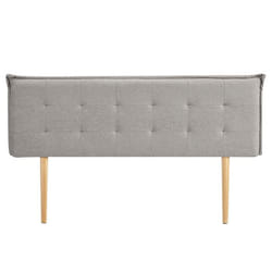 Tête de lit ZELOX 160 capitonnée En tissu rembourré Pieds en bois Design élégant Pour lits 160 cm Gris