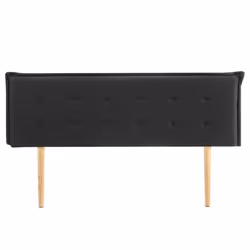 Tête de lit ZELOX 160 capitonnée En tissu rembourré Pieds en bois Design élégant Pour lits 160 cm Noir