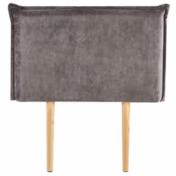 Tête de lit DELMO 90 rembourrée En tissu polyester pour lit 90 cm Sur pieds en bois Gris