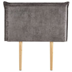 Tête de lit DELMO 90 rembourrée En tissu polyester pour lit 90 cm Sur pieds en bois Gris