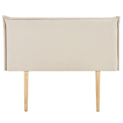 Tête de lit BASOL 120 rembourrée En tissu polyester pour lit 120 cm Sur pieds en bois Écru