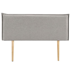 Tête de lit ISANDRE 140 rembourrée En tissu polyester pour lit 140 cm Sur pieds en bois Gris